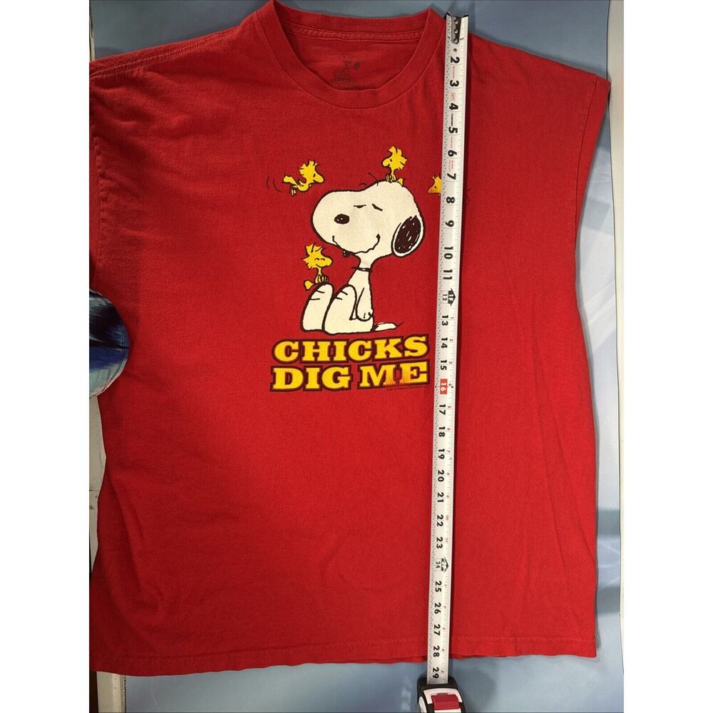 Peanuts Snoopy Woodstock 2010 Red Mens T-Shirt Sz XL Chicks Dig Me - Picture 5 of 6
